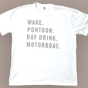 NWOT Little Big Town Motorboat Text Graphic T-Shirt in White Unisex Sz 2X